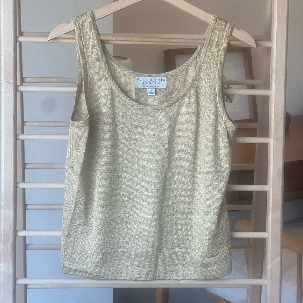 St. John Basics Size Small Gold Women's Tank Top